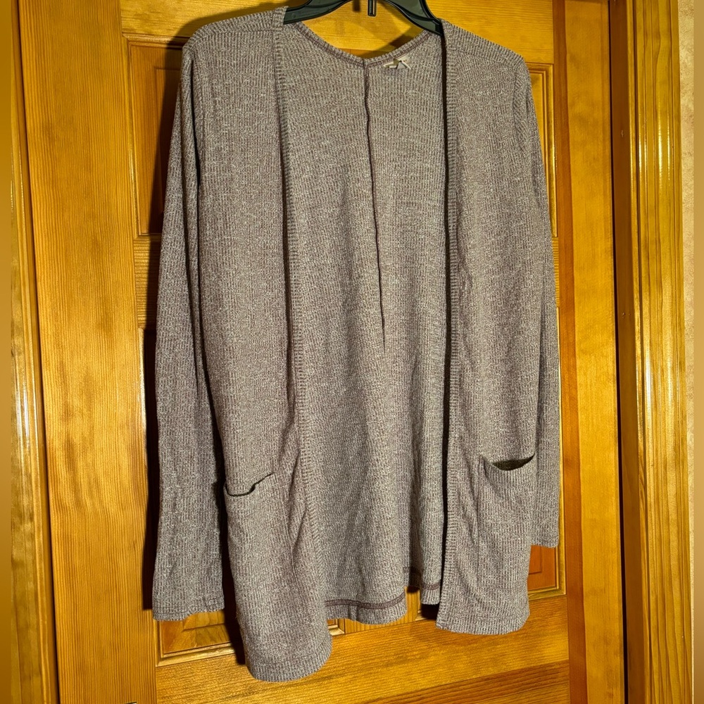 Deep oatmeal textured colored cardigan with pockets
